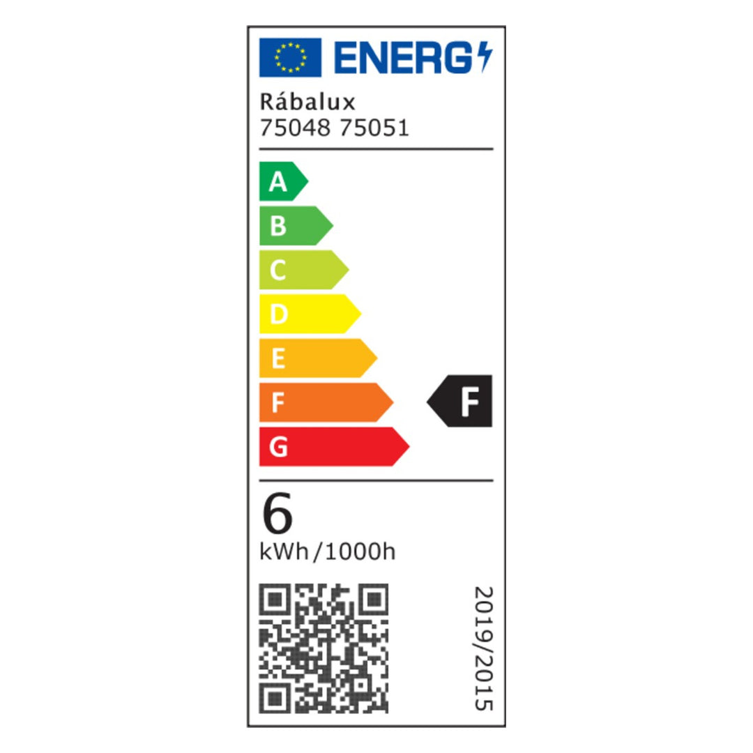 Lámpara de baño Rabalux Oliro LED 6 W, negra, IP44, 4000 K, 75051