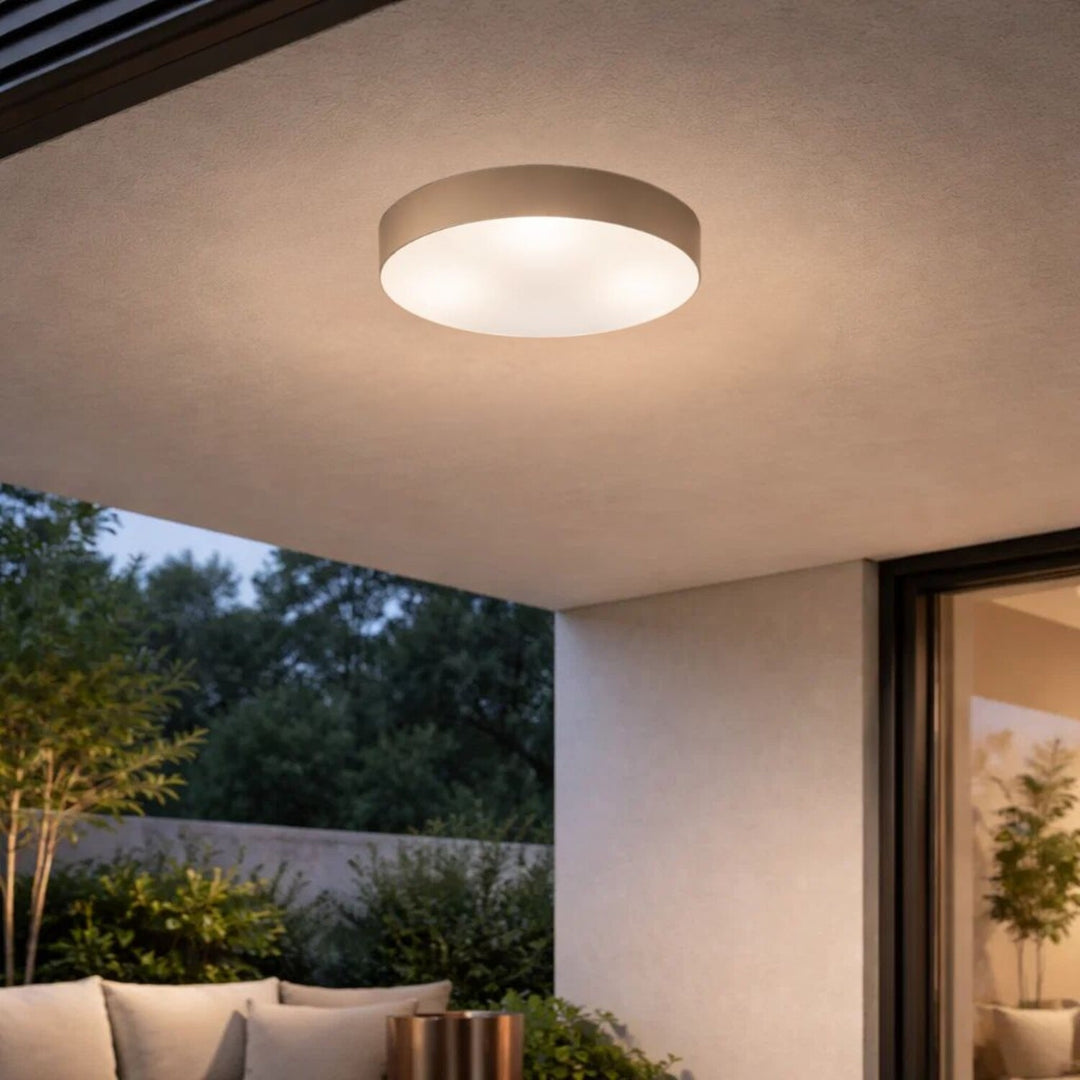 Lámpara Rabalix Dolen, gris-beige, 3x E27, máx. 9 W, IP43, 75068