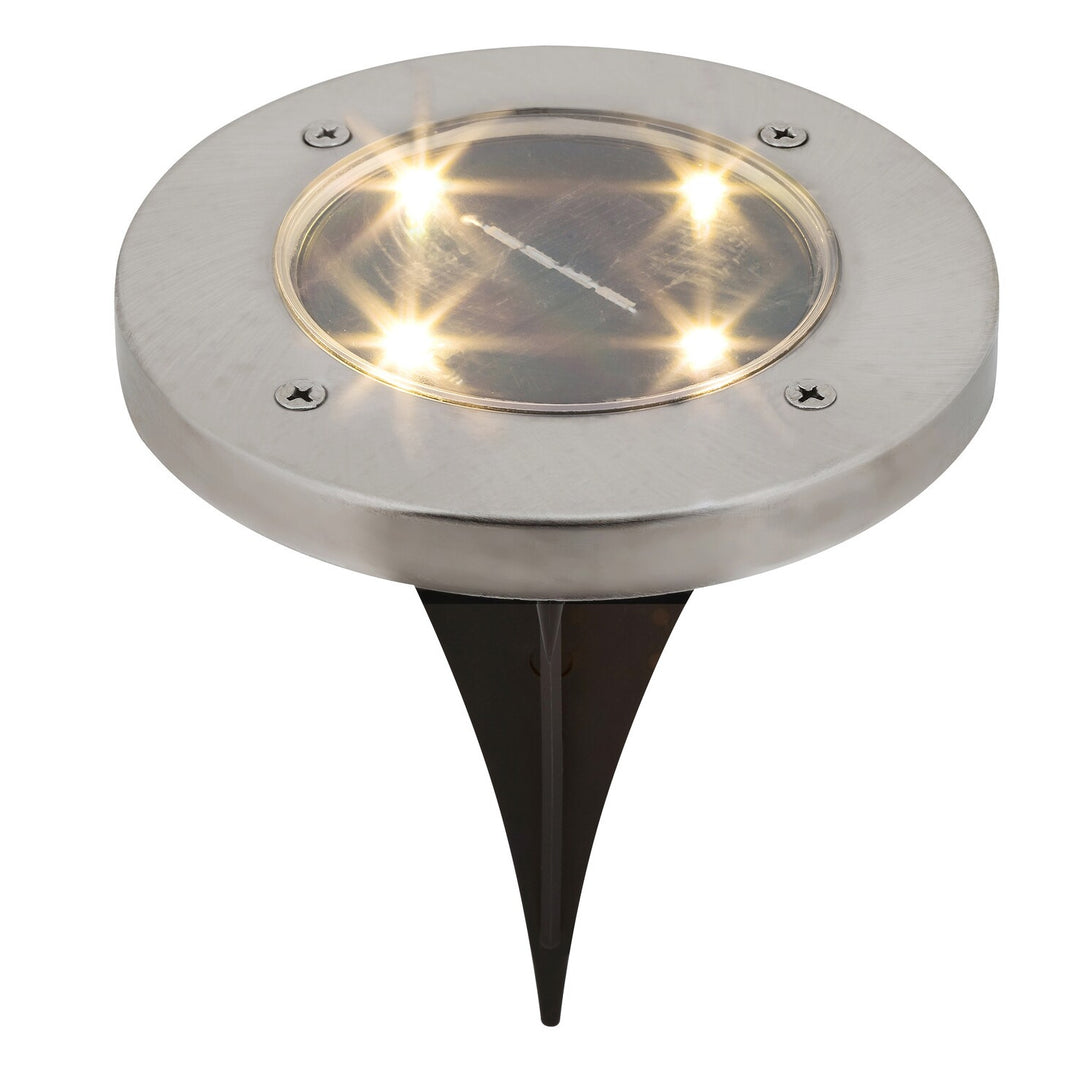 Lámpara solar de jardín Rabalux Dannet, IP44, color cromo satinado, 7975