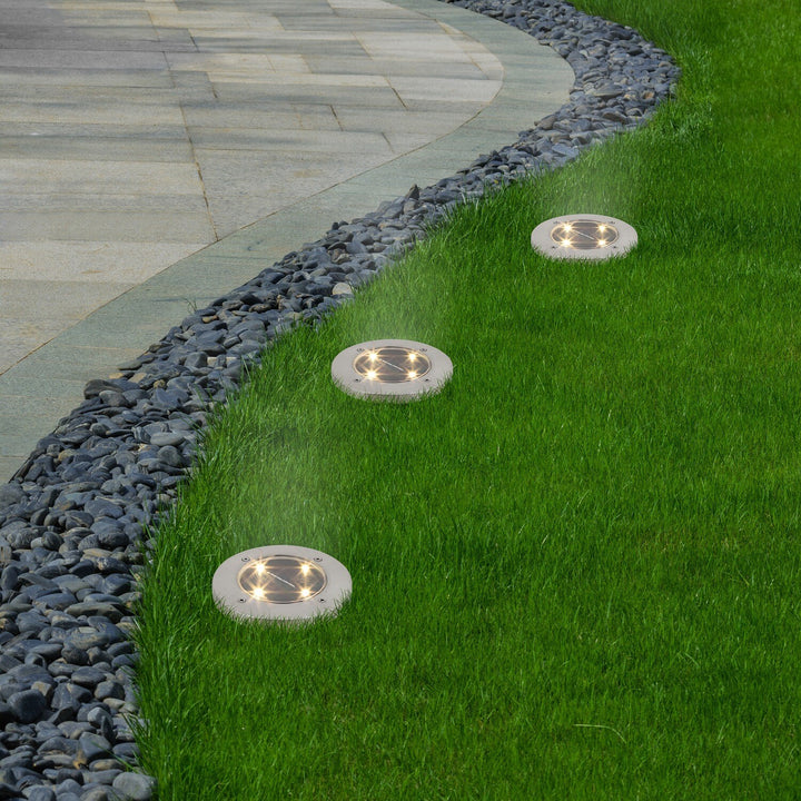 Lámpara solar de jardín Rabalux Dannet, IP44, color cromo satinado, 7975