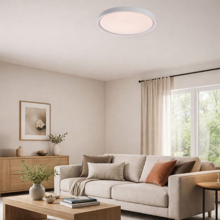Lámpara de techo Rabalux Zerina, 54 W, IP40, blanca, 3000-6500 K, función de memoria, con mando a distancia, función de temporizador, efecto de luz nocturna, 75087