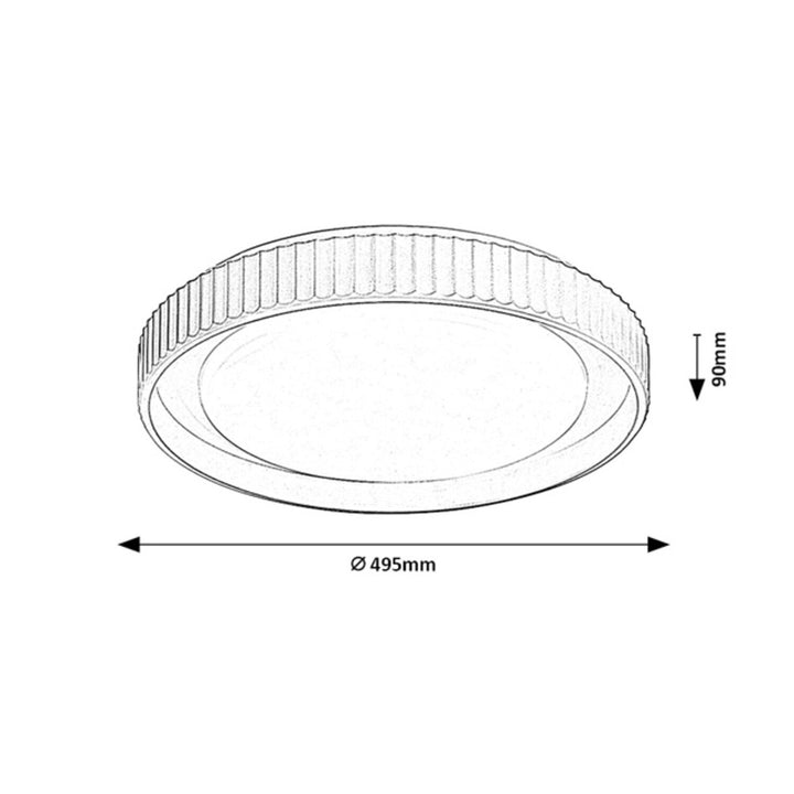 Lámpara Pastello LED 48 W IP20 gris-beige 3000-6500 K, función de memoria con mando a distancia, función de temporizador, efecto de luz nocturna, 71345