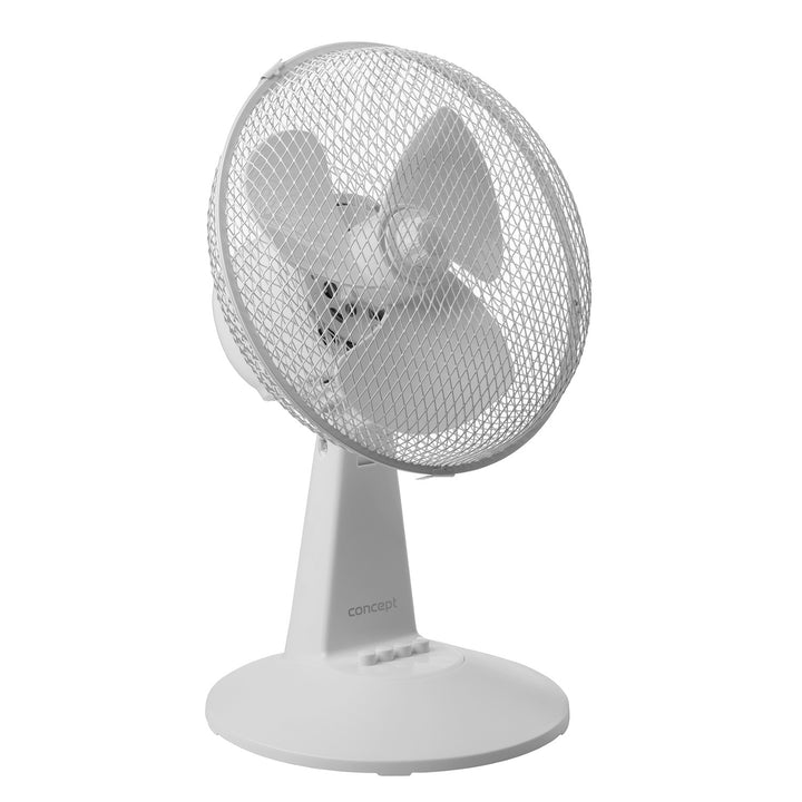 Ventilador de sobremesa Concept, color blanco, 3 niveles de velocidad, oscilación, funcionamiento silencioso, inclinación regulable, VS5040
