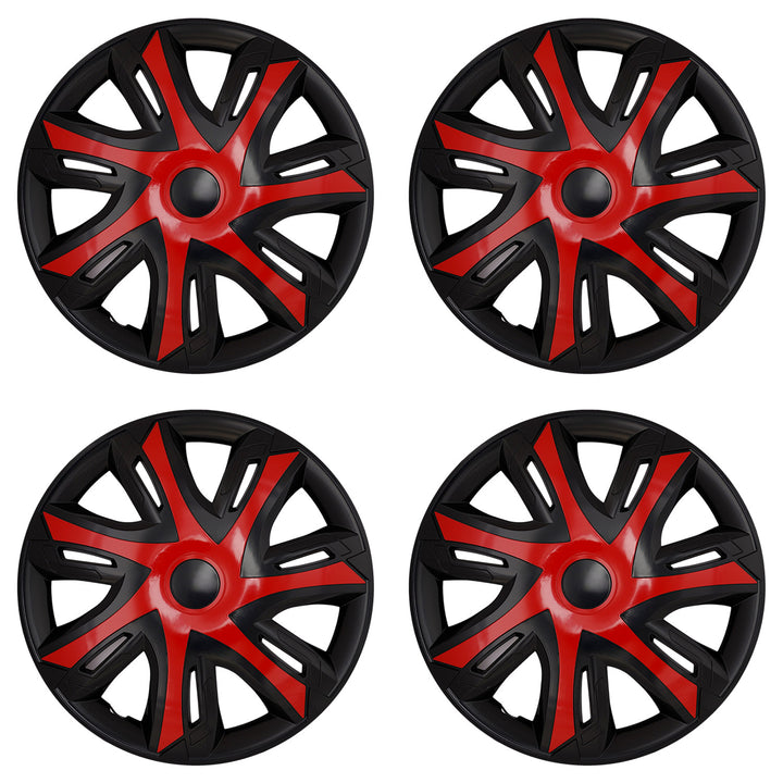 Tapas universales para ruedas de 14'' NRM N-Power rojo/negro, 4 unidades