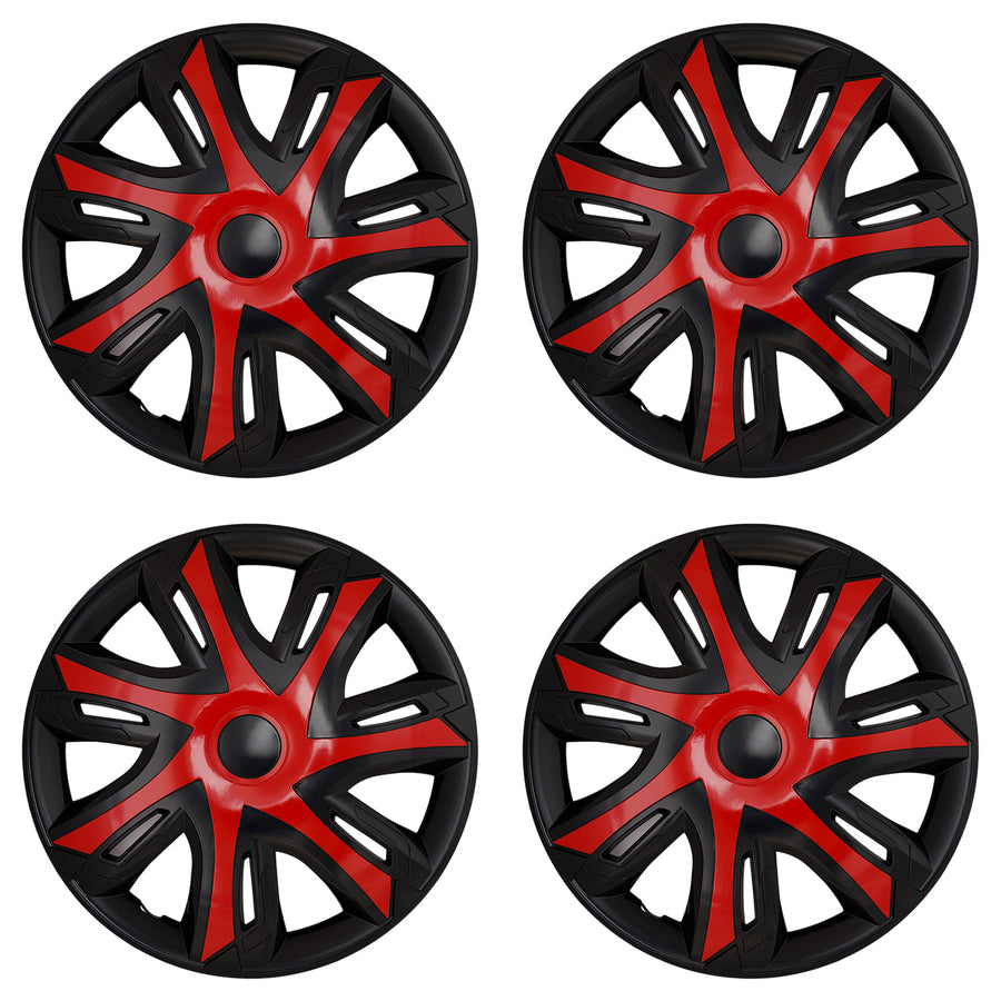 Tapas universales para ruedas de 14'' NRM N-Power rojo/negro, 4 unidades