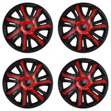 Tapas de rueda universales de 16'' NRM N-Power rojo/negro, 4 unidades