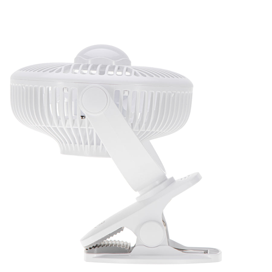 Ventilador a batería de 5"/12,7 cm con clip - USB / LED, AD 7335, Adler