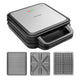 Tostadora de sándwiches Concept, tres placas intercambiables, potencia de 1200 W, superficie antiadherente, indicador luminoso, SV3080