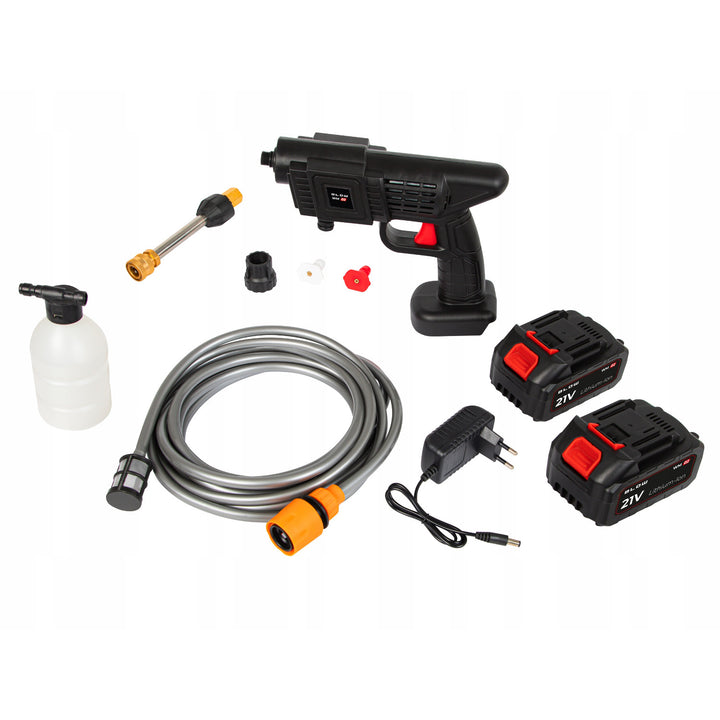 Hidrolimpiadora a batería Blow, presión de hasta 26 bar, potencia de 260 W, longitud de la manguera de 5 m, filtro de agua, varios modos de funcionamiento, 44-352#