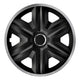 Tapa de rueda universal de 14'' NRM Fast Lux, plateada y negra, 1 unidad