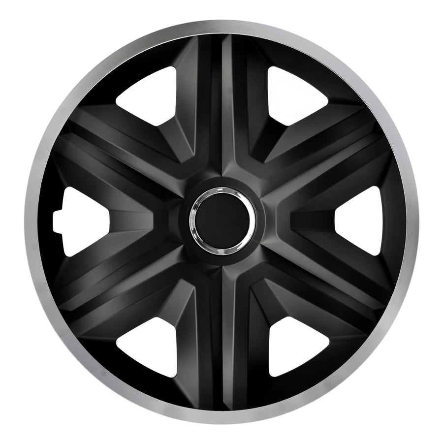 Tapa de rueda universal de 14'' NRM Fast Lux, plateada y negra, 1 unidad