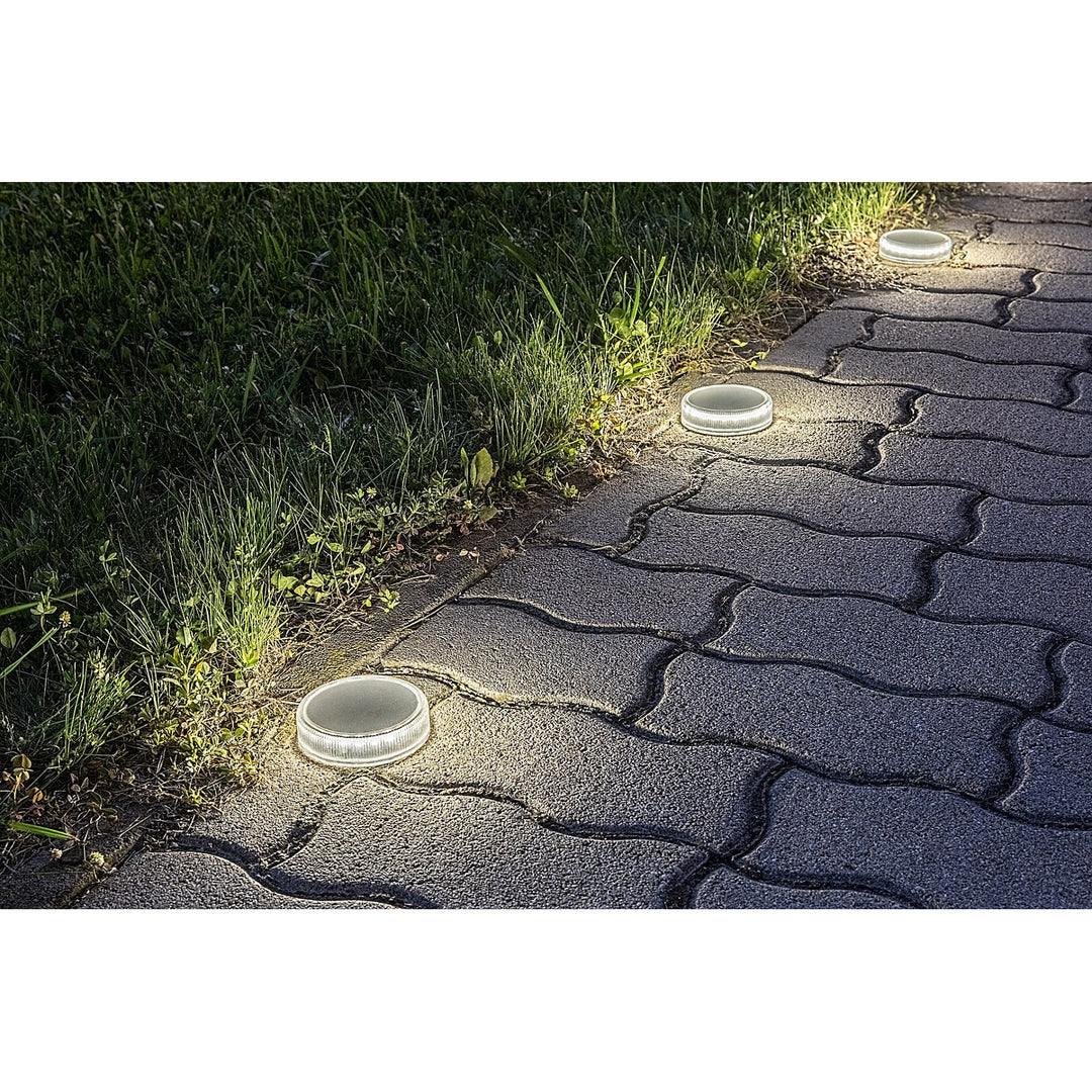 Lámpara solar Trillo LED de 0,3 W, sensor crepuscular, color transparente, IP65, K 4000, 77175, 2 unidades