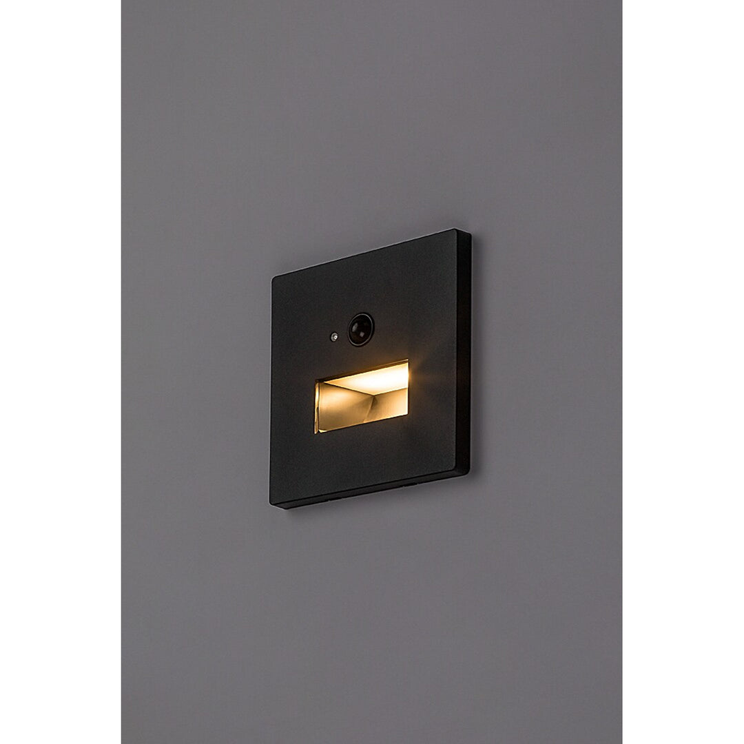 Lámpara Lunca LED 1 W IP20 negra, 3000, 4500, 6500 K, sensor de movimiento, sensor de luz, 77197, 4 unidades