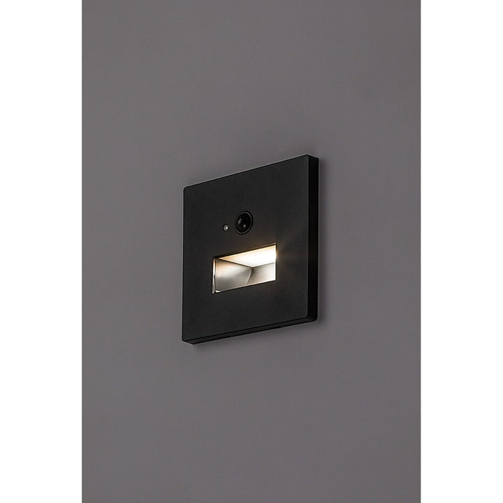 Lámpara Lunca LED 1 W IP20 negra, 3000, 4500, 6500 K, sensor de movimiento, sensor de luz, 77197, 4 unidades