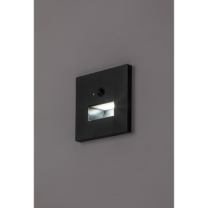 Lámpara Lunca LED 1 W IP20 negra, 3000, 4500, 6500 K, sensor de movimiento, sensor de luz, 77197, 4 unidades