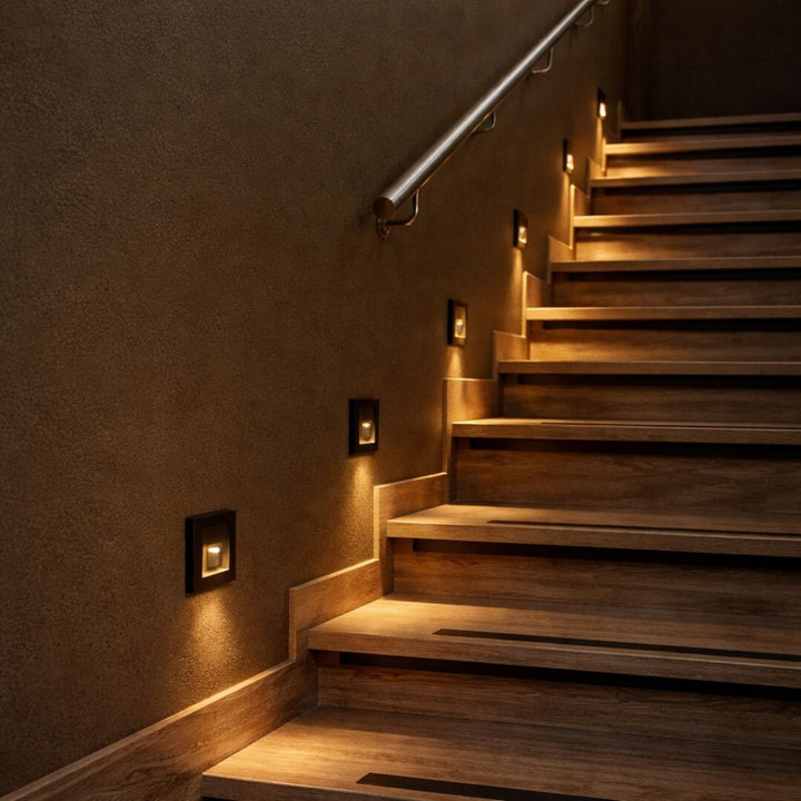 Lámpara Lunca LED 1 W IP20 negra, 3000, 4500, 6500 K, sensor de movimiento, sensor de luz, 77197, 4 unidades