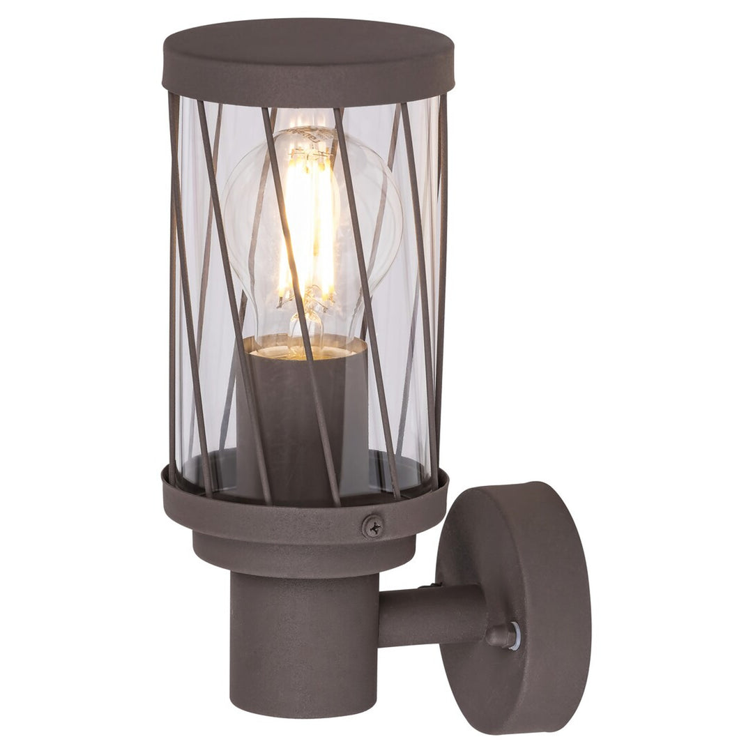 Aplique exterior Rabalux Budapest, IP44, color marrón, casquillo E27, máx. 40 W, 8888, 2 unidades