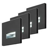 Lámpara Lunca LED de 1 W, IP20, negra, temperatura de color regulable: 3000, 4500 y 6500 K, 77195, 4 unidades