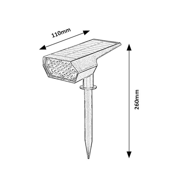 Lámpara solar Rabalux Nantes, 50 LM, IP65, negra, LED de 0,5 W, 77088, 4 unidades
