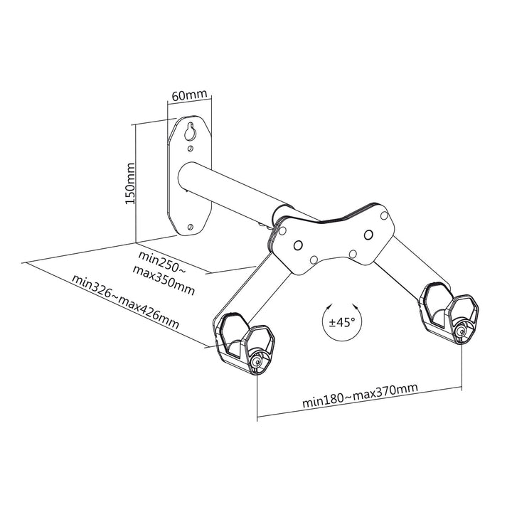 Soporte de pared para bicicletas Maclean, 25 kg máx., MC-457, 3 unidades