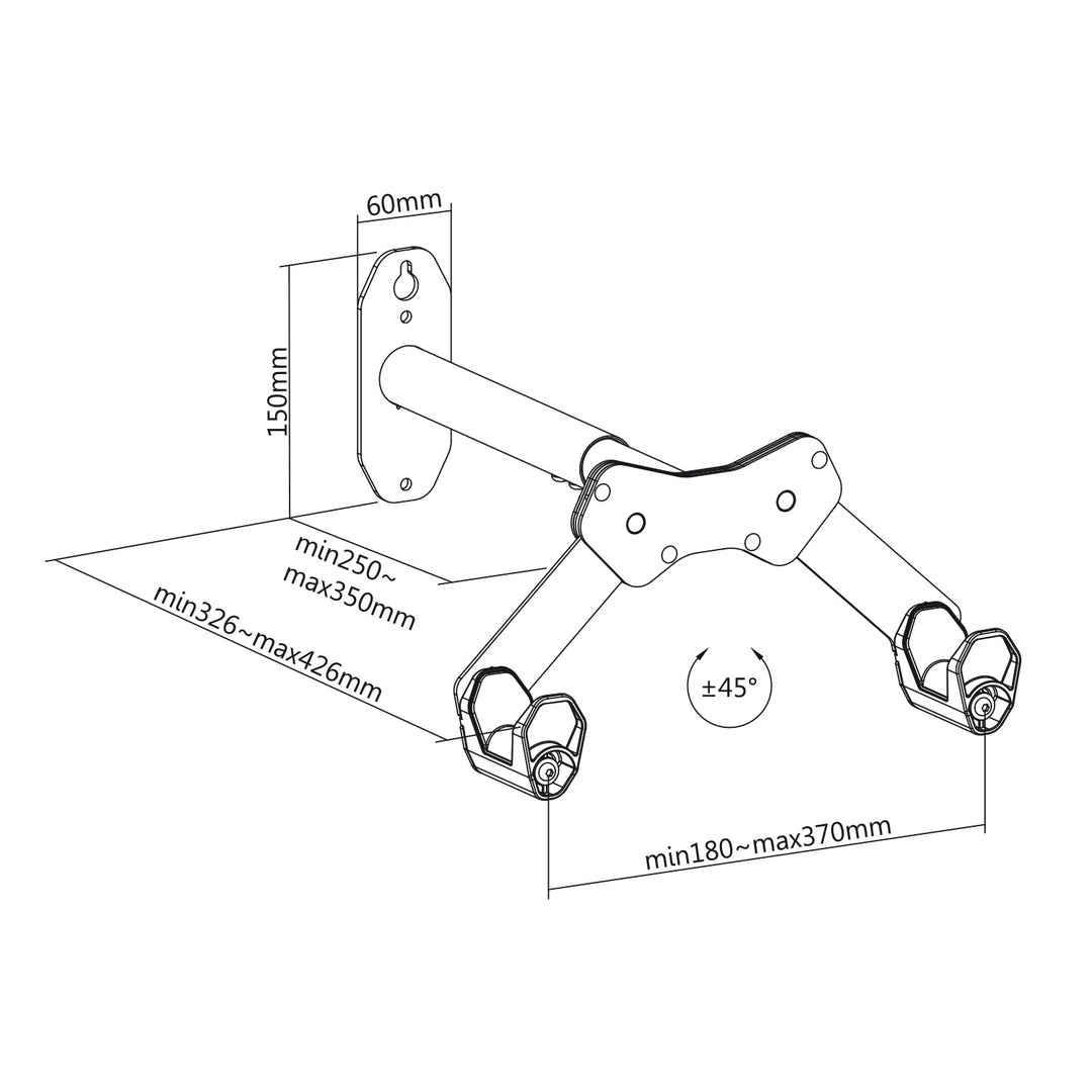 Soporte de pared para bicicletas Maclean, 25 kg máx., MC-457, 4 unidades