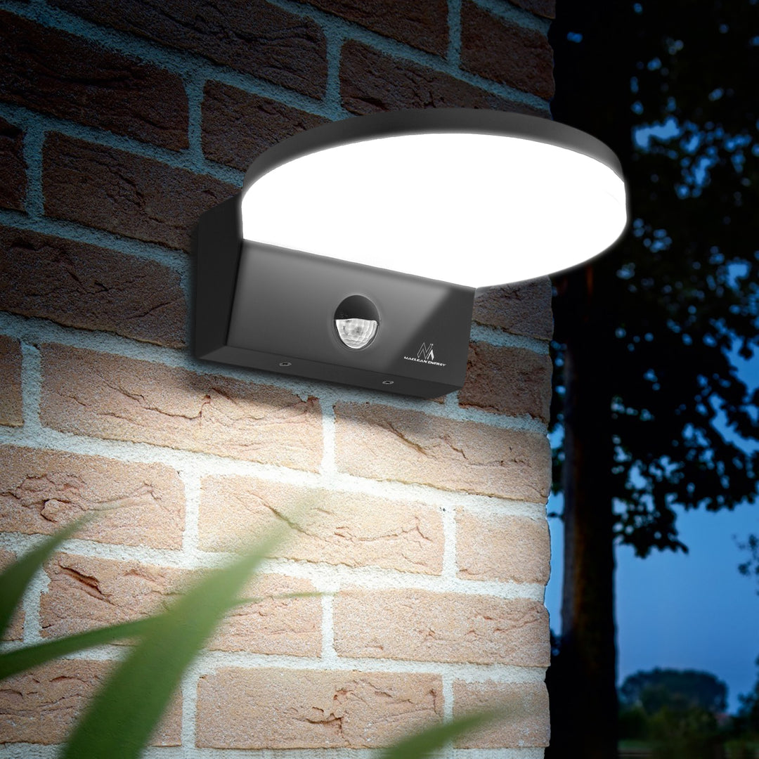 Lámpara LED con sensor de movimiento Maclean, sensor de movimiento PIR, color gris, 15 W, IP65, 1560 lm, luz blanca neutra (4000 K) MCE344 GR, 2 unidades