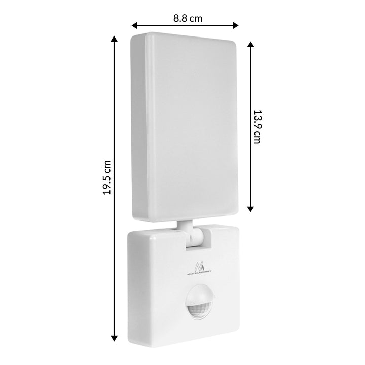 Lámpara LED con sensor de movimiento Maclean, sensor de movimiento PIR, color blanco, 10 W, IP65, 800 lm, luz blanca neutra (4000 K) MCE516 W, 2 unidades