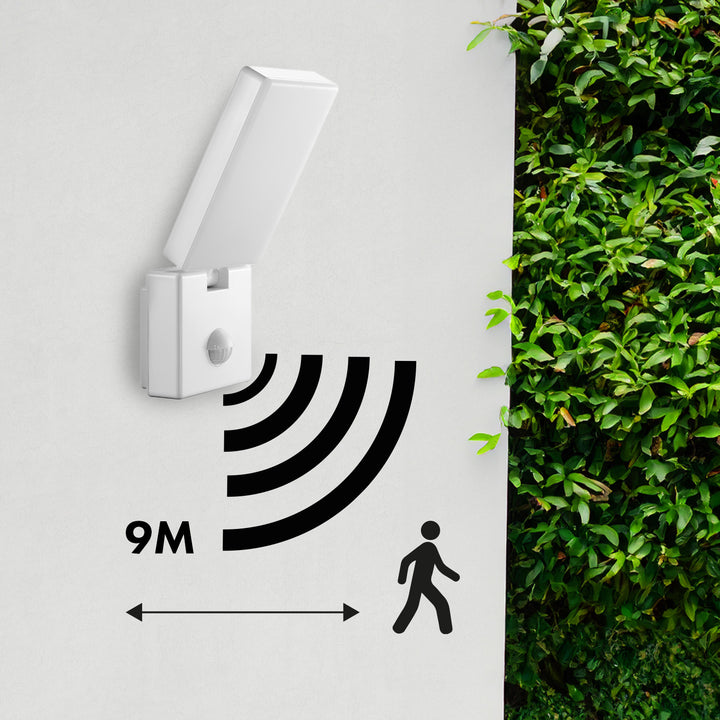 Lámpara LED con sensor de movimiento Maclean, sensor de movimiento PIR, color blanco, 10 W, IP65, 800 lm, luz blanca neutra (4000 K) MCE516 W, 2 unidades