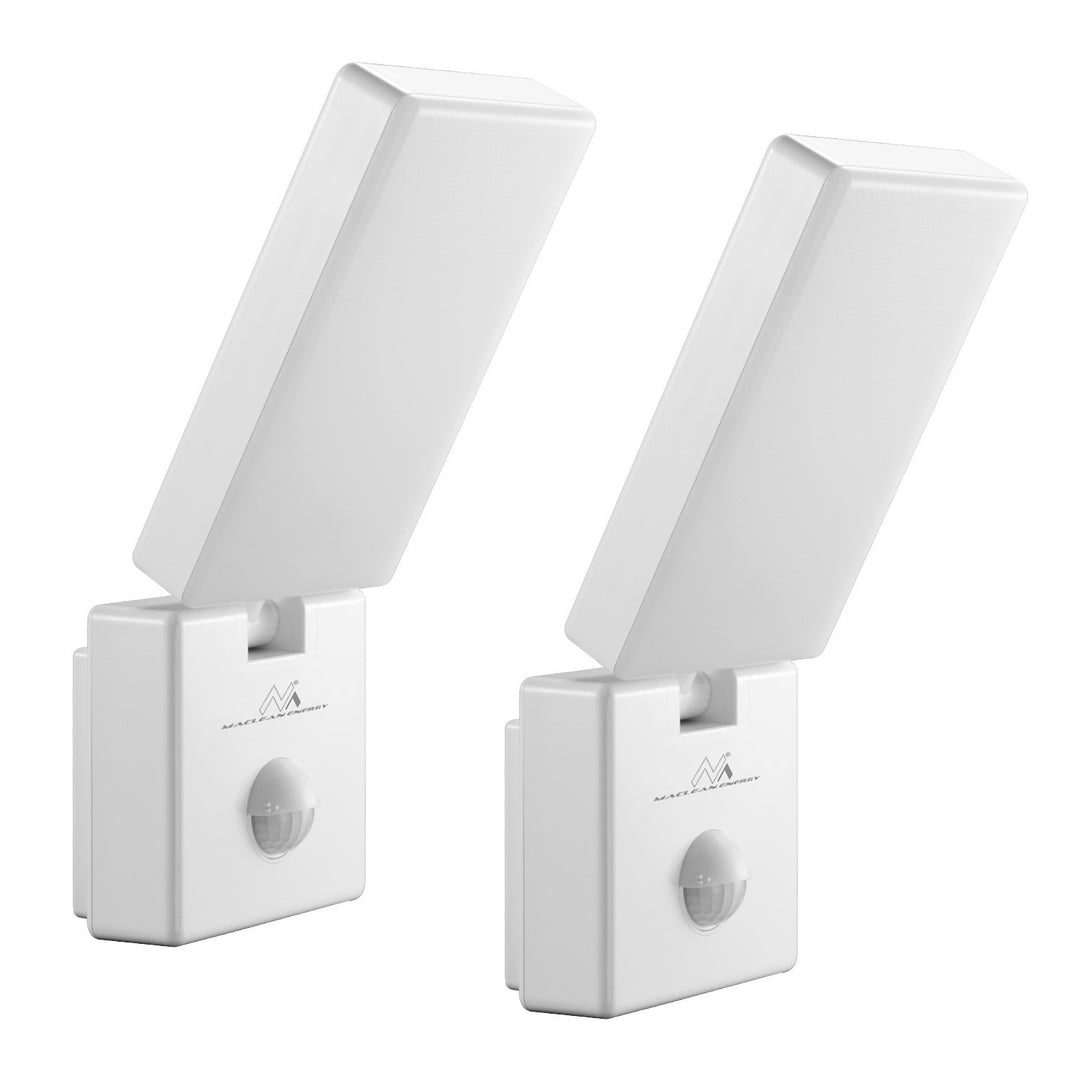 Lámpara LED con sensor de movimiento Maclean, sensor de movimiento PIR, color blanco, 10 W, IP65, 800 lm, luz blanca neutra (4000 K) MCE516 W, 2 unidades