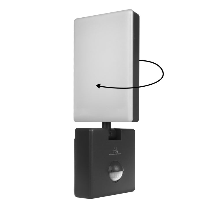 Lámpara LED con sensor de movimiento Maclean, sensor de movimiento PIR, color negro, 10 W, IP65, 800 lm, luz blanca neutra (4000 K) MCE516 B, 2 unidades