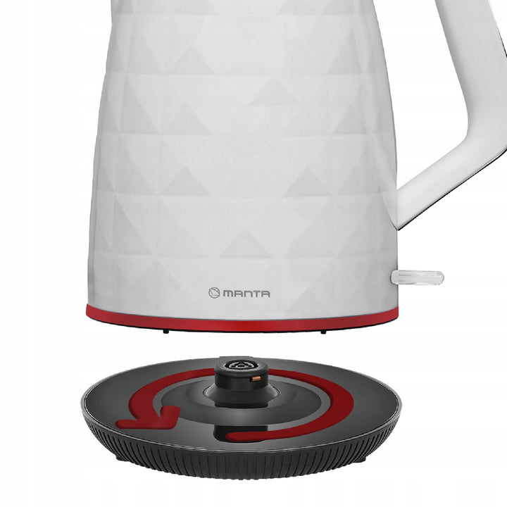 Hervidor eléctrico inalámbrico Manta ORISA de 1,7 l y 2200 W, color blanco