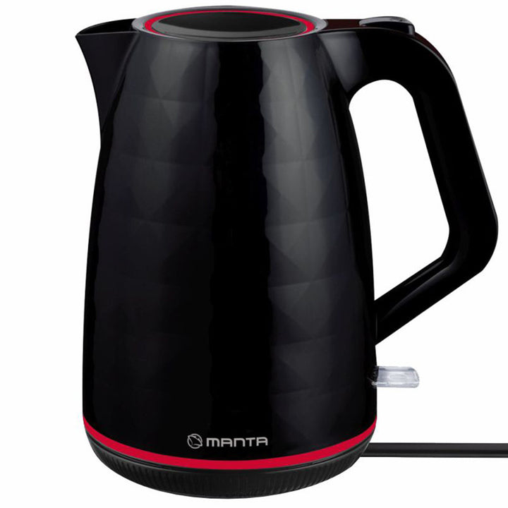 Hervidor eléctrico inalámbrico Manta ORISA de 1,7 l y 2200 W, negro