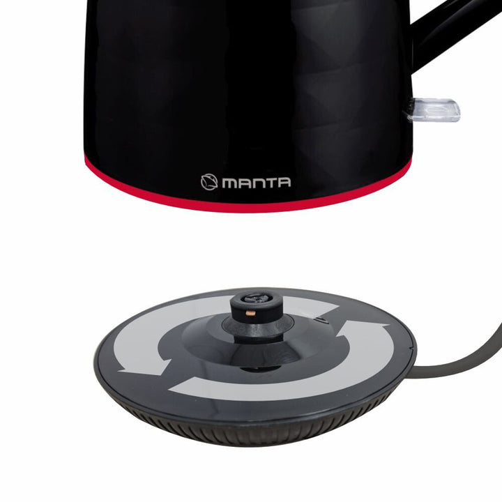 Hervidor eléctrico inalámbrico Manta ORISA de 1,7 l y 2200 W, negro
