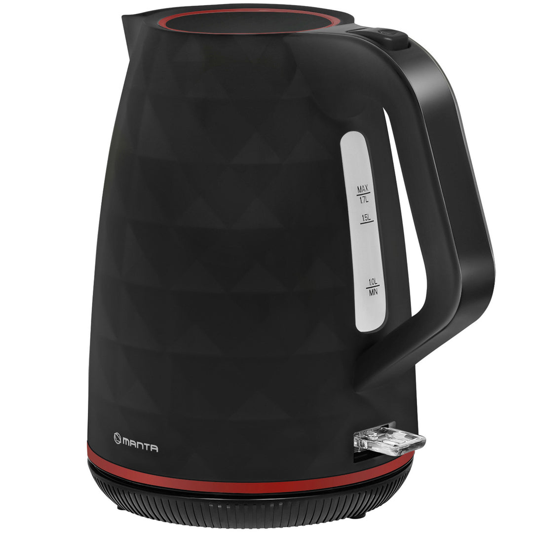 Hervidor eléctrico inalámbrico Manta ORISA de 1,7 l y 2200 W, negro