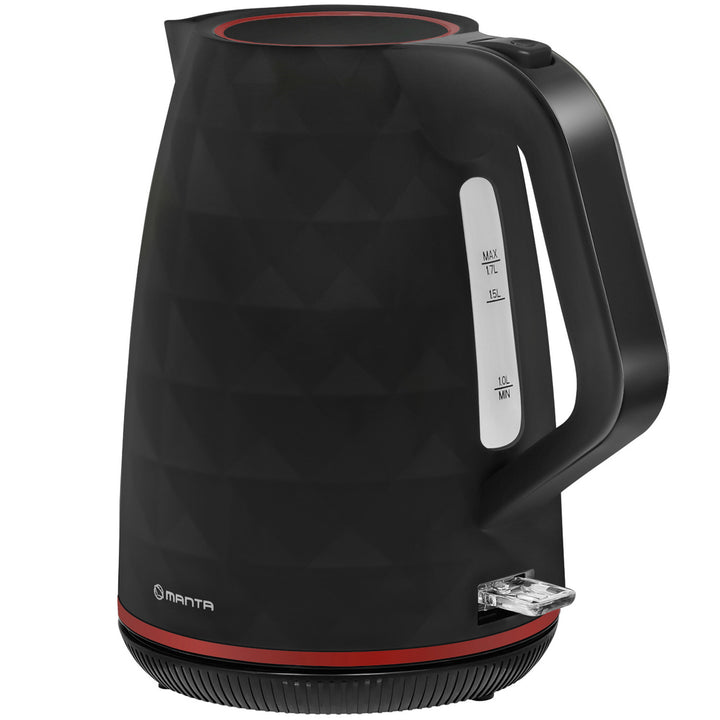 Hervidor eléctrico inalámbrico Manta ORISA de 1,7 l y 2200 W, negro