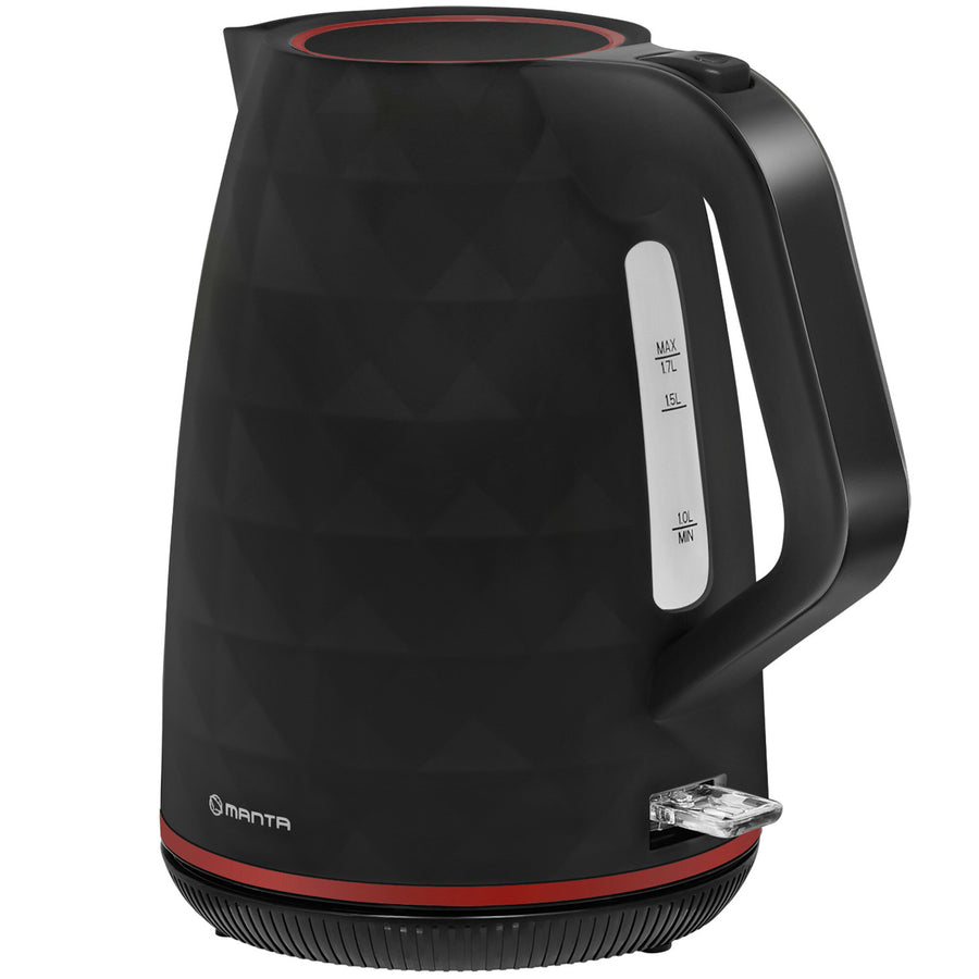 Hervidor eléctrico inalámbrico Manta ORISA de 1,7 l y 2200 W, negro