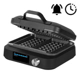 Máquina para hacer gofres LOVIO PerfectCrisp, 2 gofres grandes, 1500 W, 6 niveles de cocción, LVWF002BK