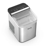 Máquina de hielo doméstica Lovio Crystal Ice Plus, de acero, color plateado, hielo rápido