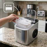 Máquina de hielo doméstica Lovio Crystal Ice Plus, de acero, color plateado, hielo rápido