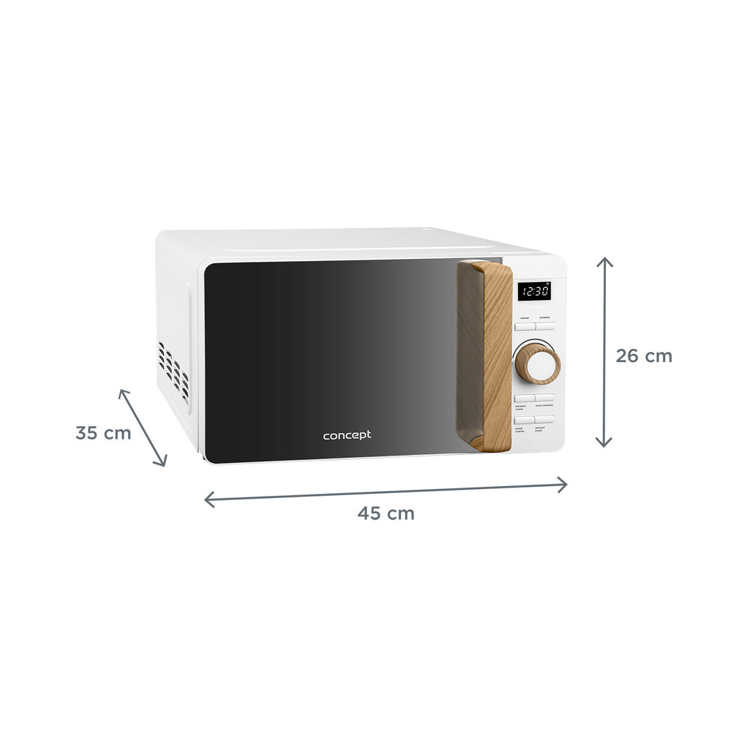 Microondas Concept, 5 niveles de potencia, función de descongelación, capacidad de 20 l, potencia de 800 W, color blanco, MT4420wh