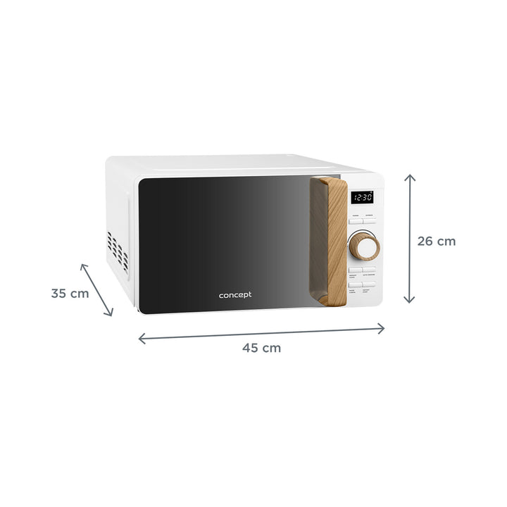 Microondas Concept, 5 niveles de potencia, función de descongelación, capacidad de 20 l, potencia de 800 W, color blanco, MT4420wh