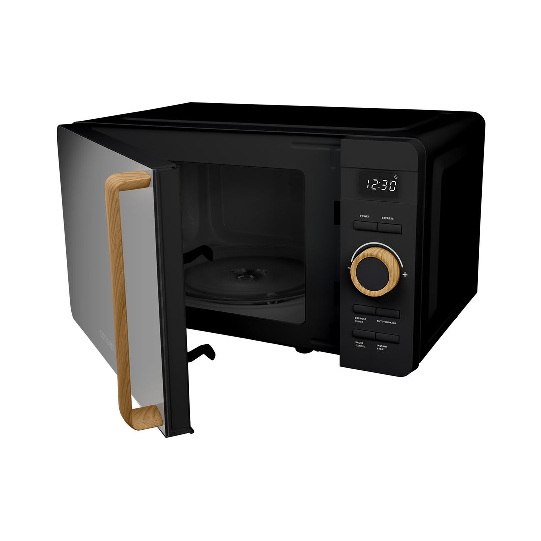 Microondas Concept, 5 niveles de potencia, función de descongelación, capacidad de 20 l, potencia de 800 W, color negro, MT3520bc