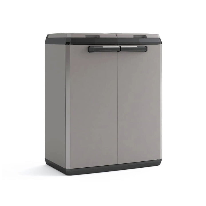 Armario para la clasificación de residuos Keter, capacidad de 2 × 110 l, tapa de apertura manual, apto para uso en exteriores, 241065