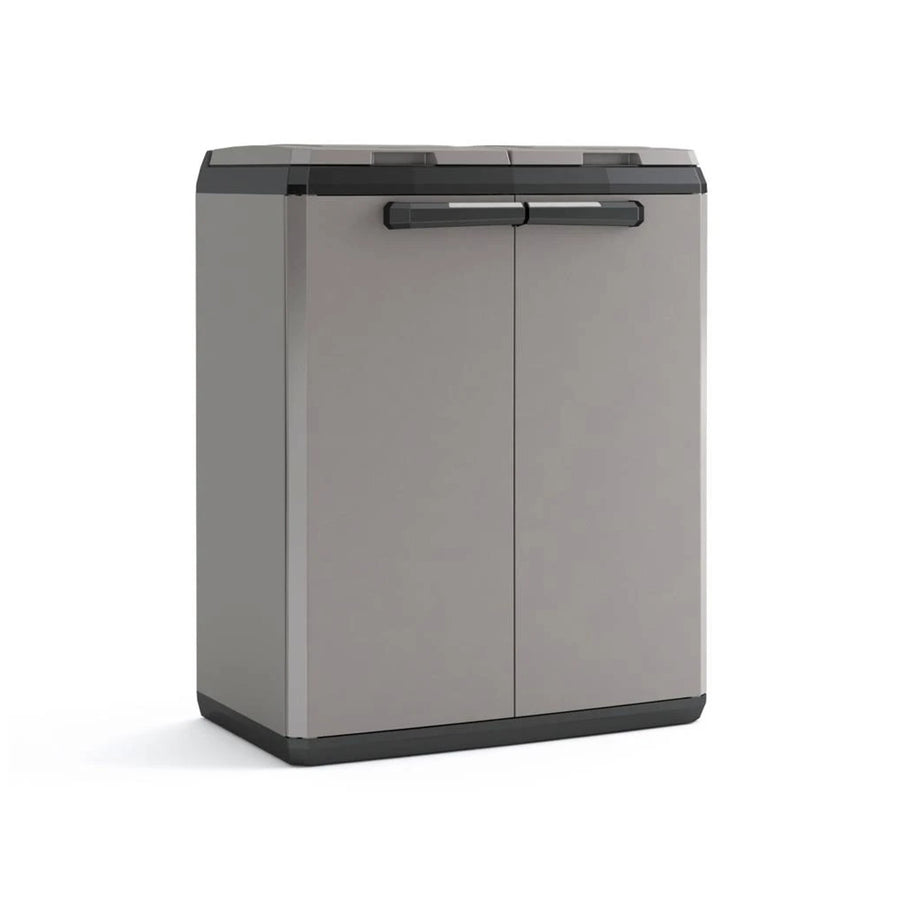 Armario para la clasificación de residuos Keter, capacidad de 2 × 110 l, tapa de apertura manual, apto para uso en exteriores, 241065