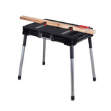 Mesa de taller portátil Keter Jobmade, capacidad de carga de 453 kg, patas antideslizantes, compartimento con abrazaderas debajo del tablero, 239985