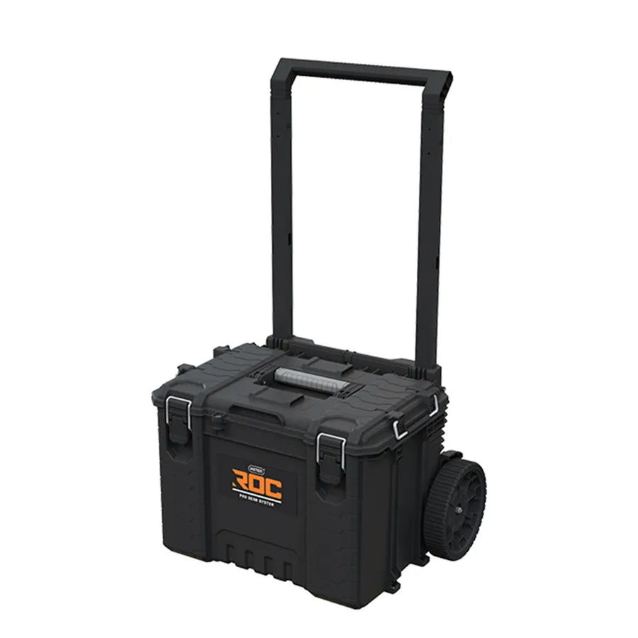 Juego de 3 cajas de herramientas Keter ROC Pro Gear 2.0, capacidad total de 110 l, protección IP65, asa telescópica desmontable, posibilidad de cerrar con candado, 256982