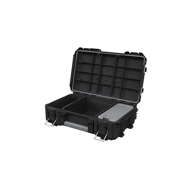 Juego de 3 cajas de herramientas Keter ROC Pro Gear 2.0, capacidad total de 110 l, protección IP65, asa telescópica desmontable, posibilidad de cerrar con candado, 256982