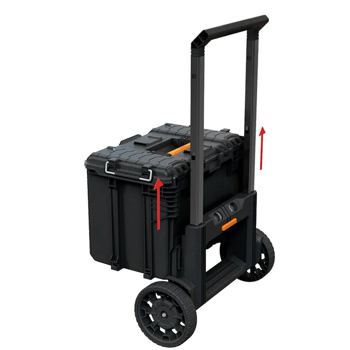 Juego de 3 cajas de herramientas Keter ROC Pro Gear 2.0, capacidad total de 110 l, protección IP65, asa telescópica desmontable, posibilidad de cerrar con candado, 256982