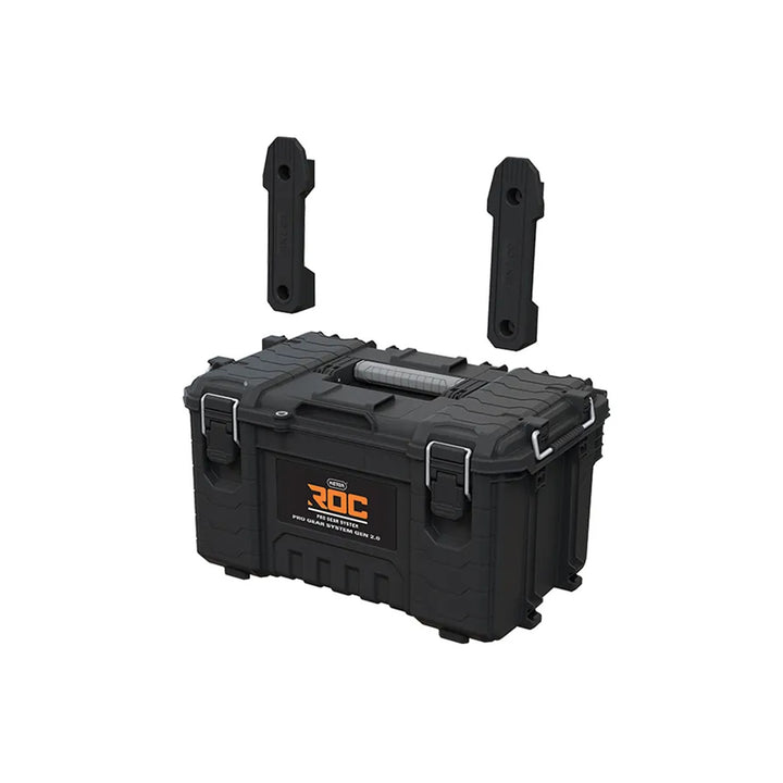 Juego de 3 cajas de herramientas Keter ROC Pro Gear 2.0, capacidad total de 110 l, protección IP65, asa telescópica desmontable, posibilidad de cerrar con candado, 256982