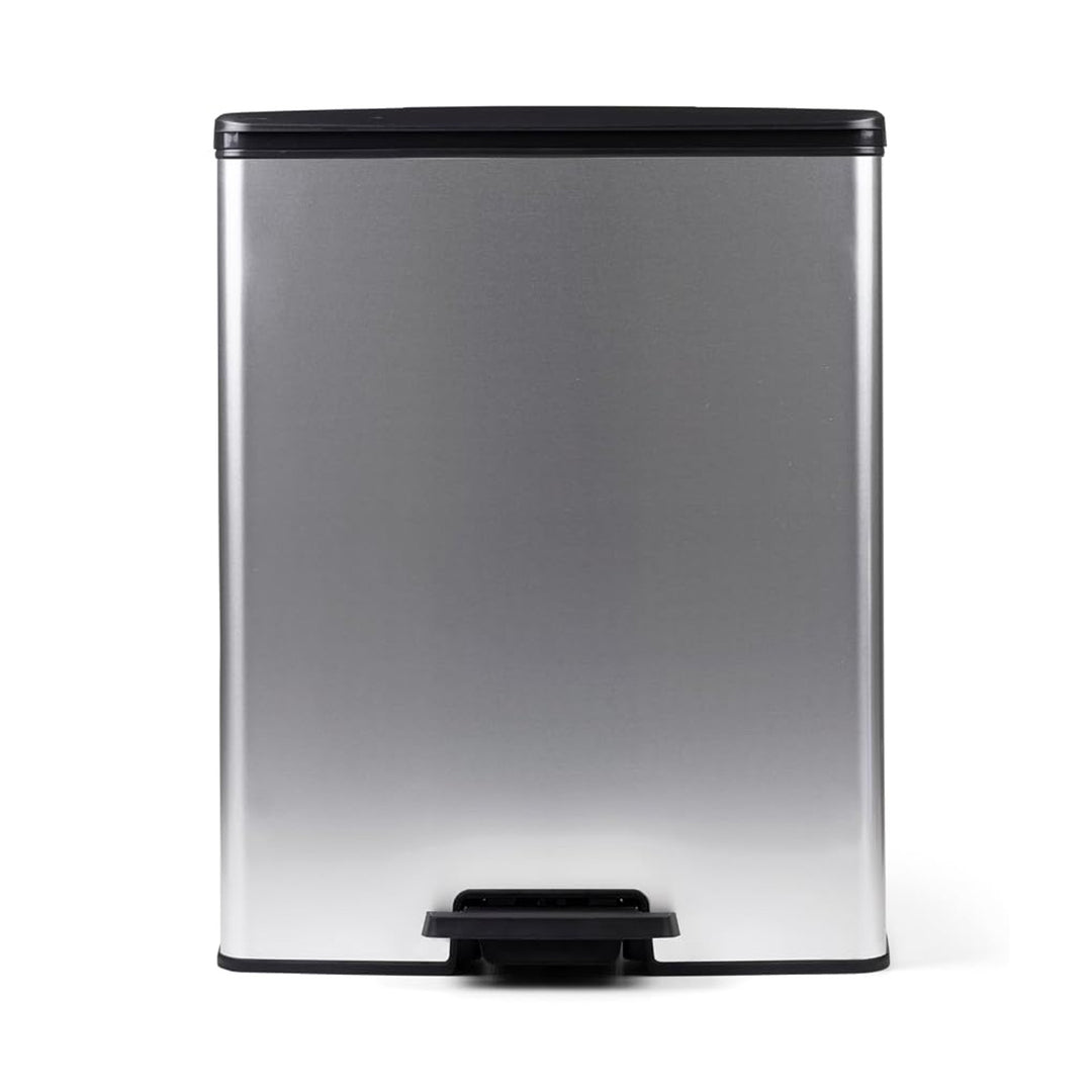 Cubo de basura con pedal Curver, 2 depósitos de 26 l, metalizado, color plateado, 251002